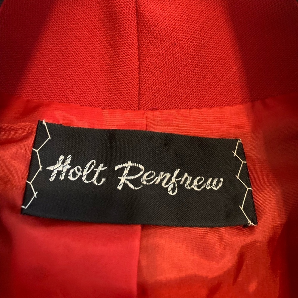Vintage Rare Small Holt Renfrew Red Blazer Jacket Union Made - Picture 8 of 9